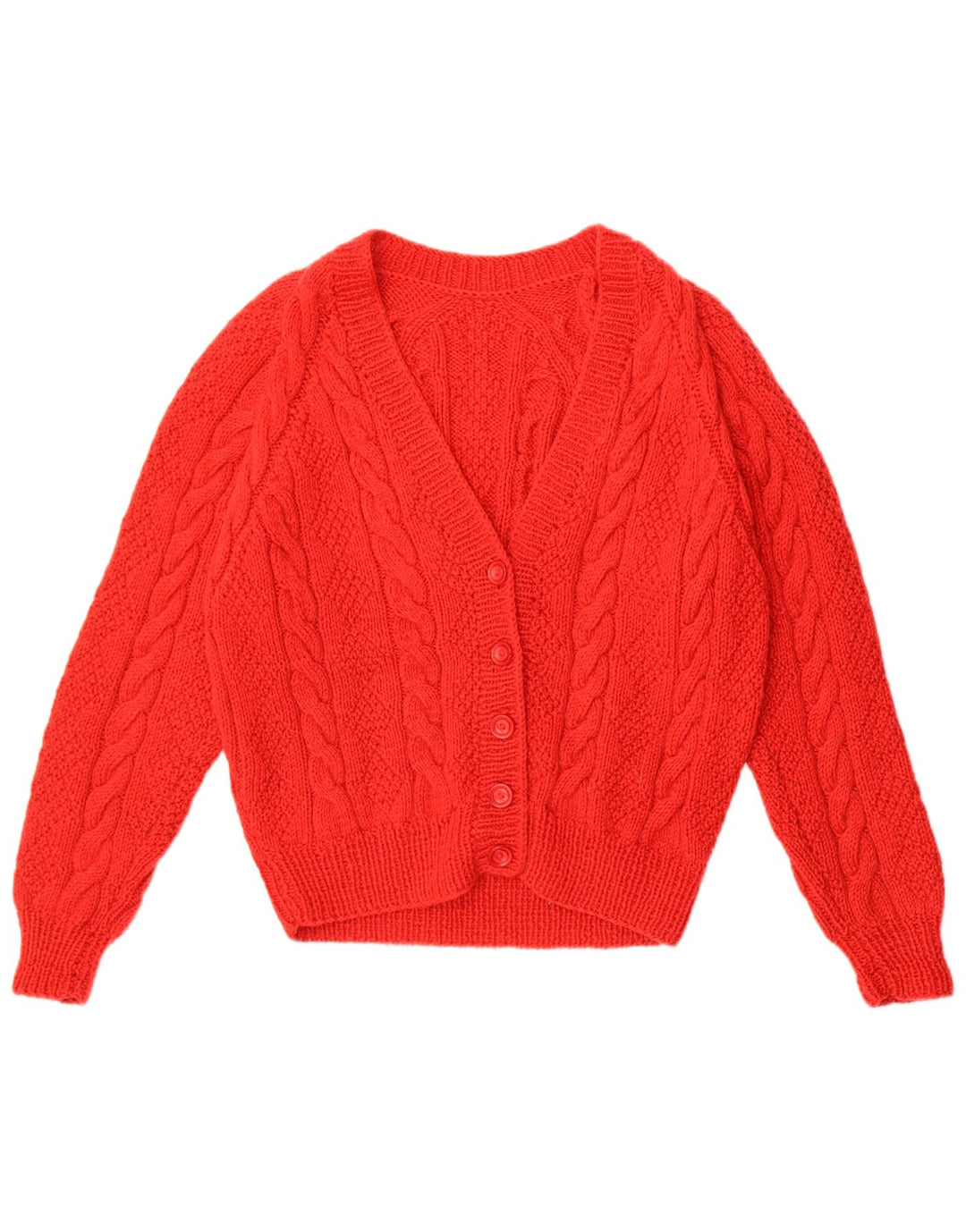 Vintage Damen Cardigan Pullover UK 14 Mittelrot