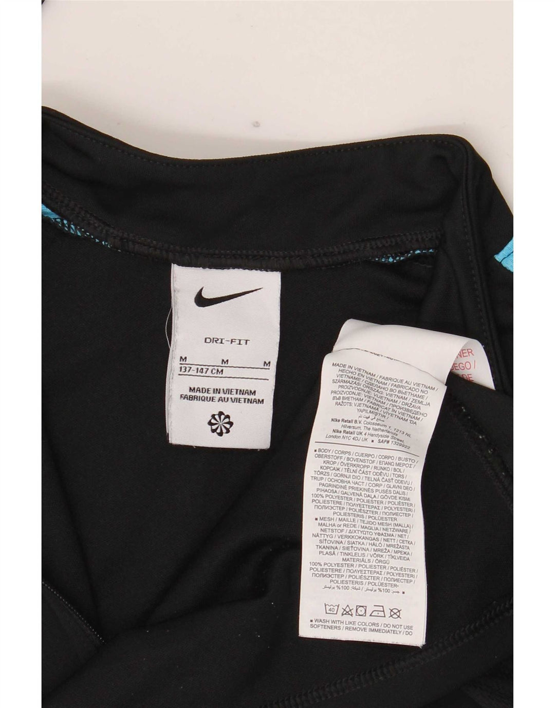 Nike Dri Fit Pullover-Trainingsanzugoberteil für Jungen, 11–12 Jahre, Schwarz, Farbblock
