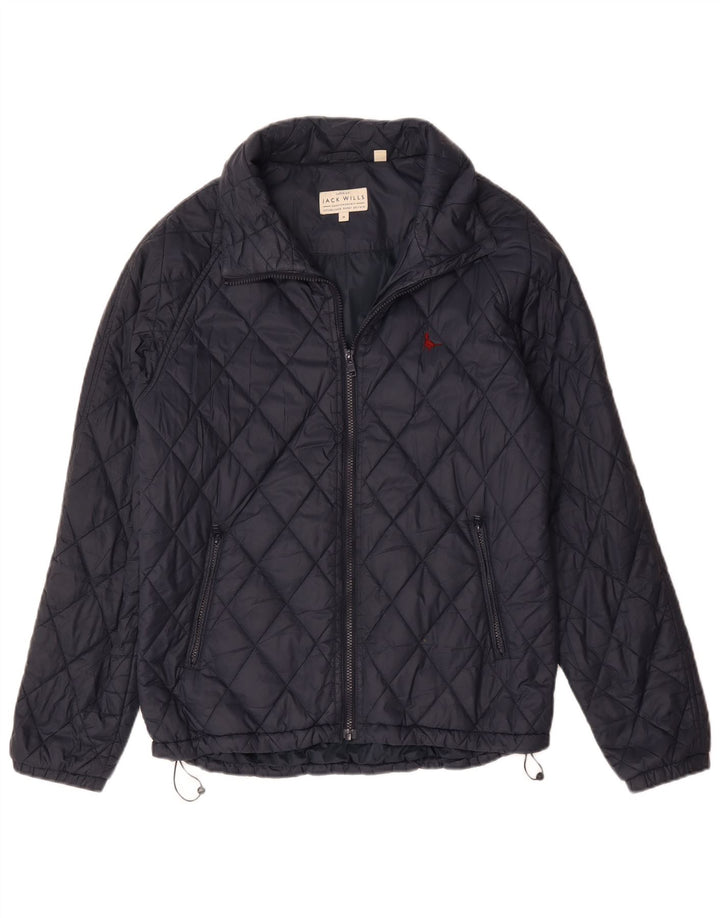Jack Wills Herren Steppjacke UK 38 Medium Marineblau Nylon