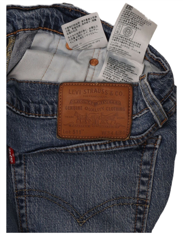 Levi's Herren 511 Slim Jeans W34 L30 Blaue Baumwolle