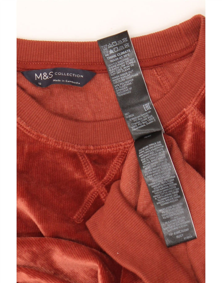 Marks & Spencer Damen Cord-Sweatshirt-Pullover UK 12 Mittelbraun
