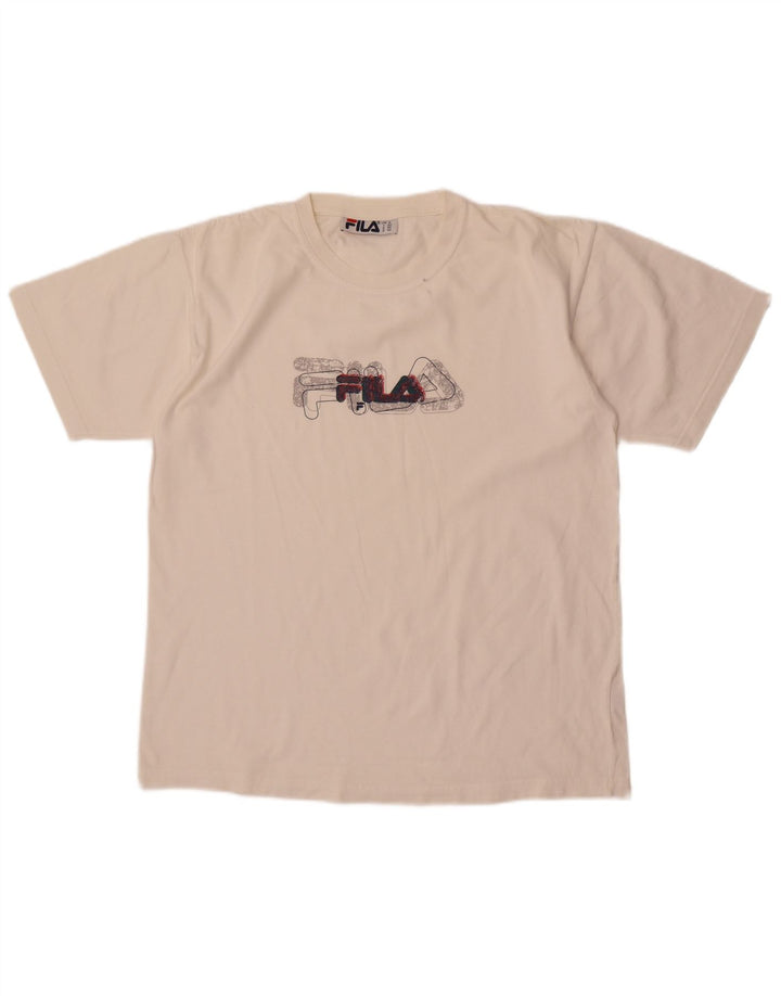 Fila Herren Grafik-T-Shirt-Oberteil Mittelweiß