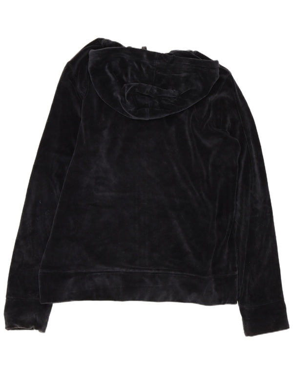 True Religion Damen-Kapuzenpullover mit Reißverschluss, UK 18, XL, schwarze Baumwolle
