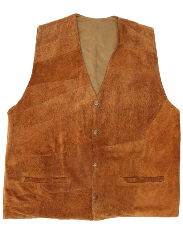 Vintage Herren Wildlederweste XL Braun