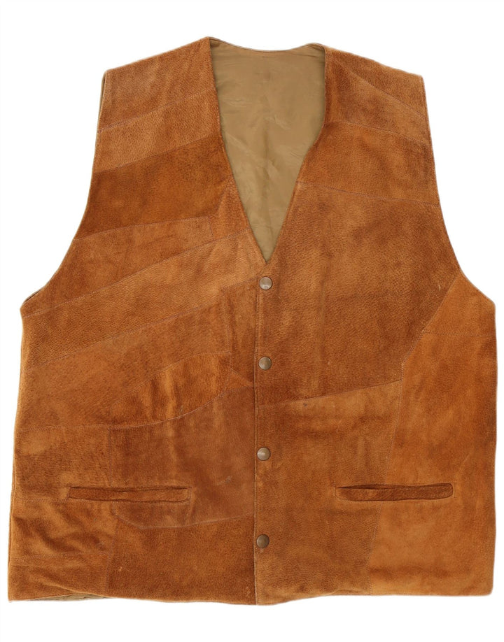 Vintage Herren Wildlederweste XL Braun