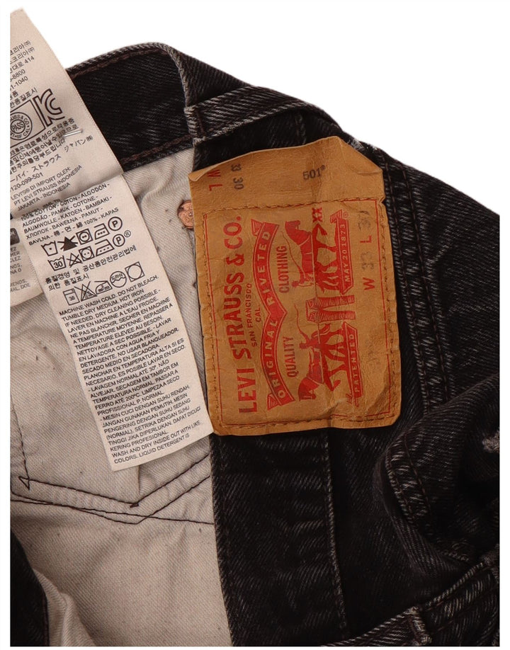 Levi's Herren 501 Straight Jeans W33 L30 schwarze Baumwolle