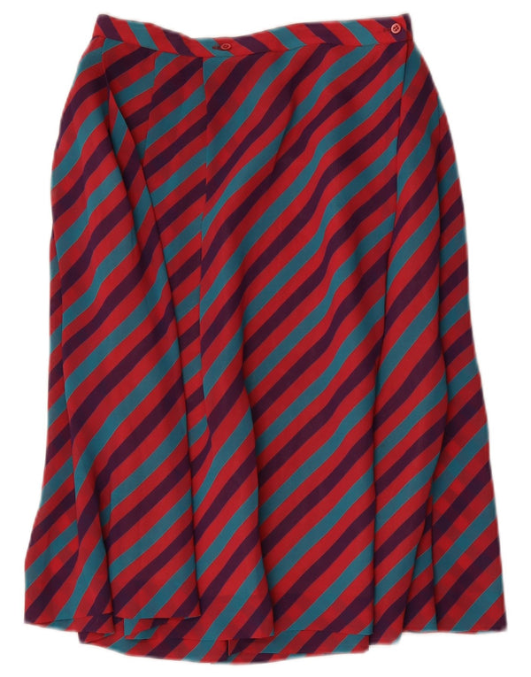 Vintage Damen ausgestellter Rock IT 46 Groß W28 Mehrfarbig gestreift Polyester