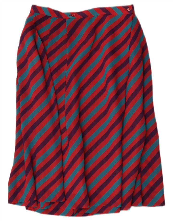 Vintage Damen ausgestellter Rock IT 46 Groß W28 Mehrfarbig gestreift Polyester