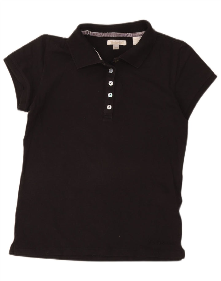 Timberland Damen Poloshirt UK 12 Medium Schwarz