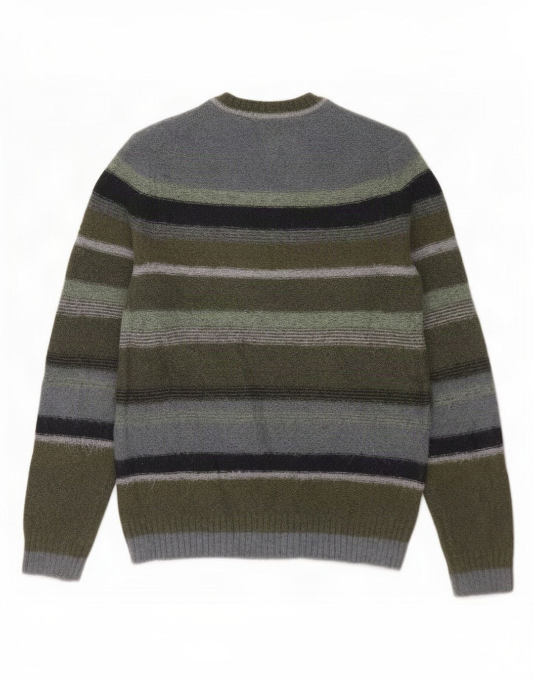 Marks & Spencer Herren-Pullover mit Rundhalsausschnitt, Mittelkhaki gestreift