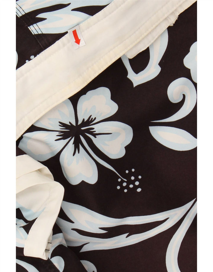 Sundek Herren-Badeshorts, groß, schwarz, geblümt, Polyester