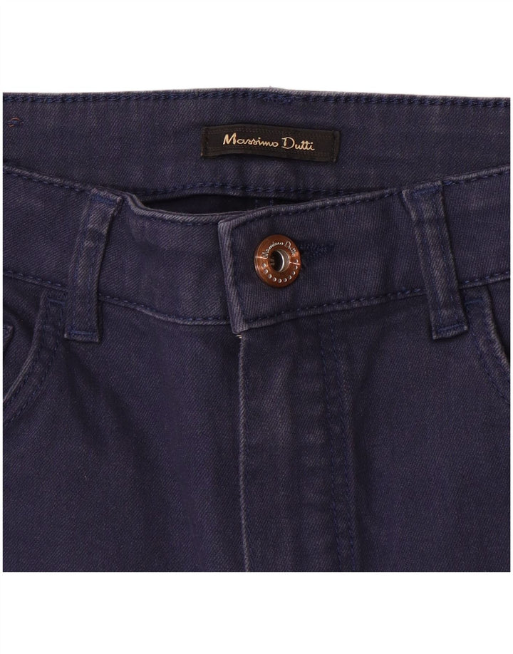 Massimo Dutti Damen Slim Freizeithose W26 L26 Marineblau