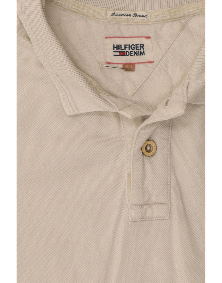TOMMY HILFIGER Mens Polo Shirt 2XL White Cotton Vintage Tommy Hilfiger and Second-Hand Tommy Hilfiger from Messina Hembry 