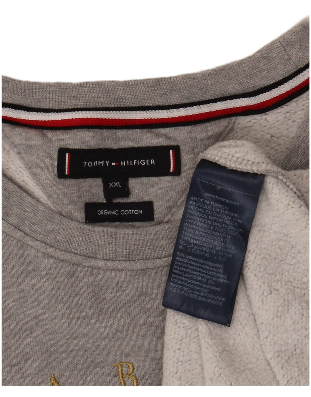 Tommy Hilfiger Herren-Sweatshirt mit Grafik, 2XL, Grau, Colourblock-Baumwolle