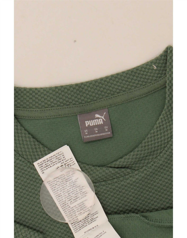 Puma Damen T-Shirt Top UK 12 Mittelgrün Baumwolle