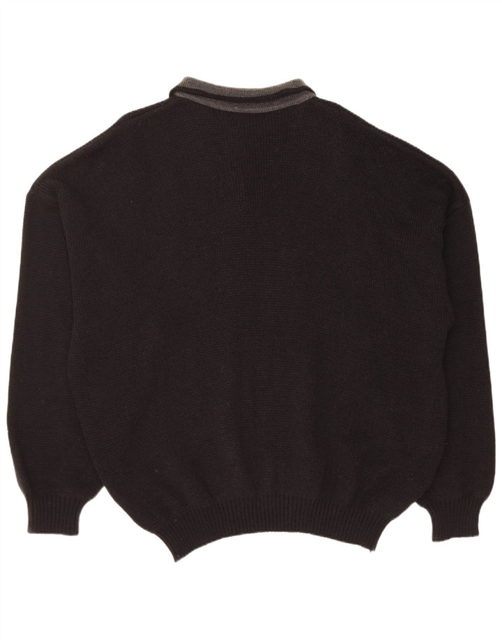 Vintage Herren Rollkragenpullover Pullover XL Schwarze Wolle