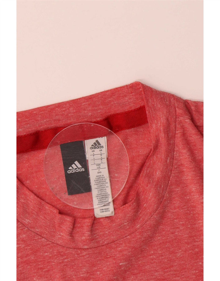 Adidas Herren T-Shirt Top Large Rosa meliert Polyester