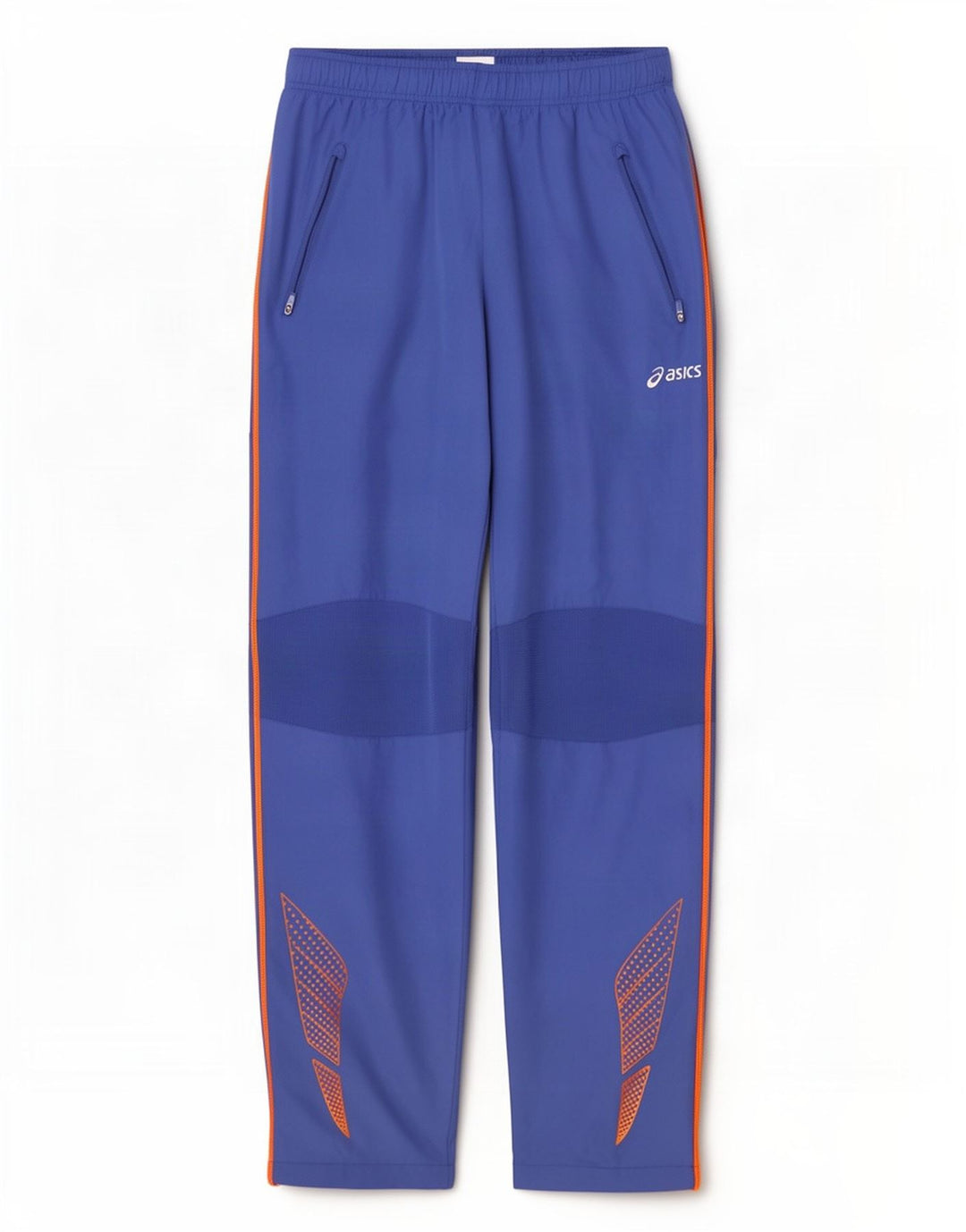 Asics Herren-Trainingshose mit Grafik, groß, blaues Farbblock-Polyester