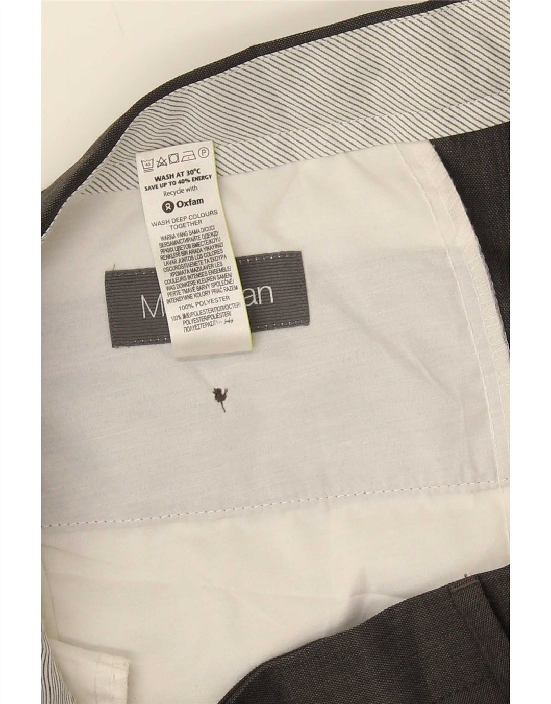Marks & Spencer Herren-Anzughose mit Pegged-Anzug, W36, L31, graues Polyester