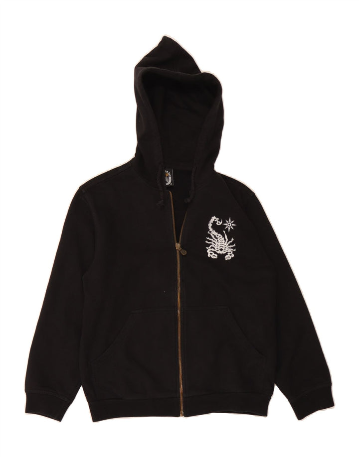 SCORPION BAY Boys Graphic Zip Hoodie Sweater 9-10 Years Medium Black Vintage Scorpion Bay and Second-Hand Scorpion Bay from Messina Hembry 
