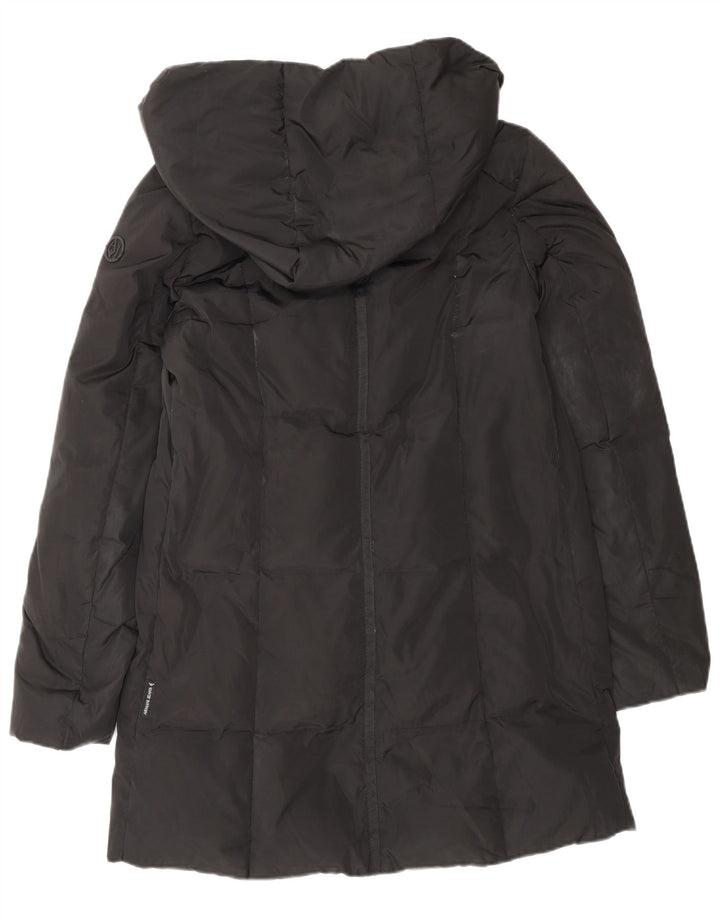 ARMANI JEANS Damen Übergroßer, gepolsterter Mantel mit Kapuze IT 38 XS Schwarzes Polyester