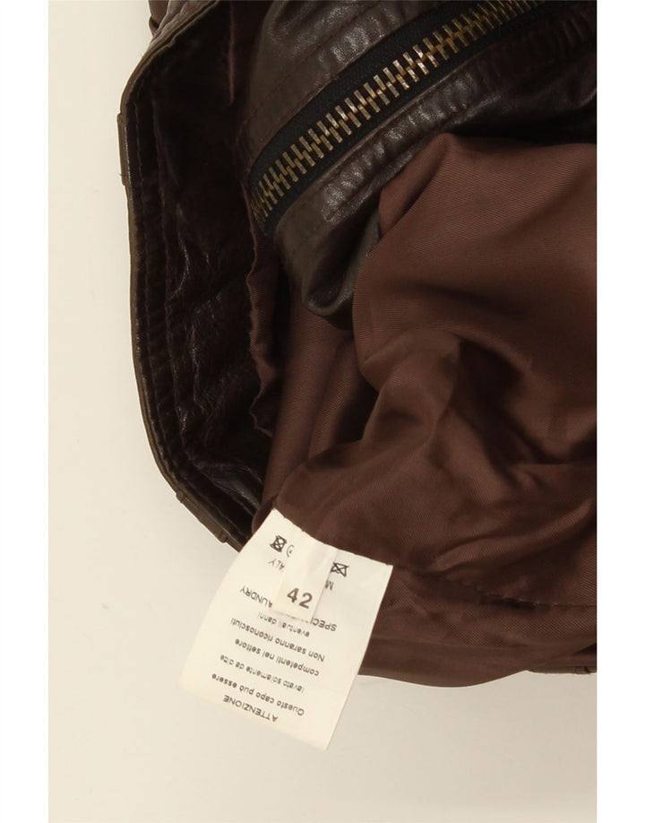 Vintage Damen Lederjacke IT 42 Mittelbraunes Leder