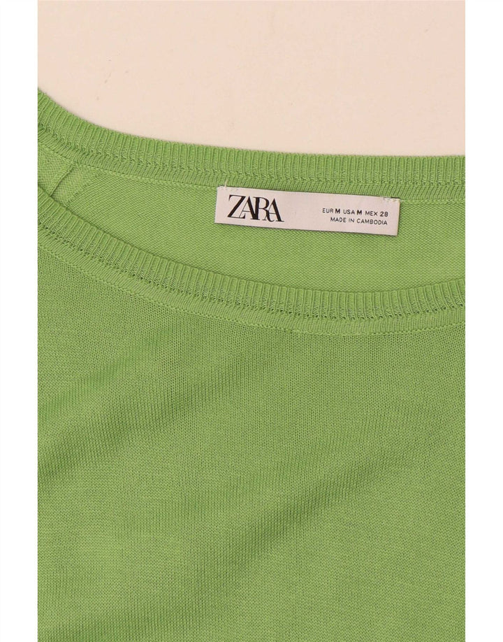 Zara Damen-Pullover mit U-Boot-Ausschnitt, Gr. 14, Mittelgrün