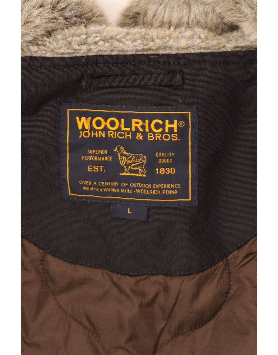 Woolrich Herren-Windbreakerjacke mit Kapuze, UK 40, Größe L, Schwarz