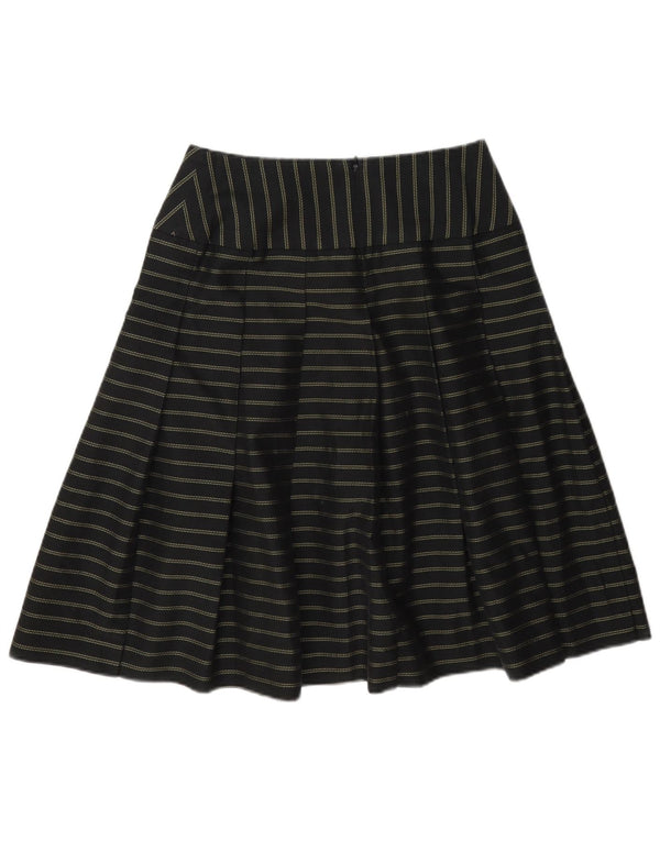 Vintage Damen A-Linie Rock US 3 XS W26 Schwarz gestreift