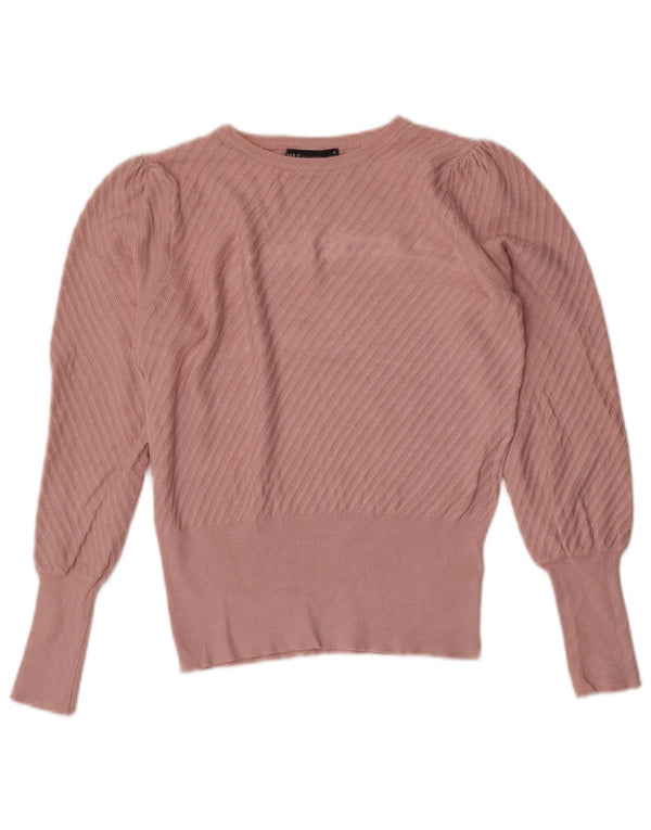 Marks & Spencer Damen-Pullover mit U-Boot-Ausschnitt, Gr. 10, klein, rosa gestreift
