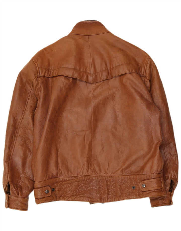 Vintage Herren Lederjacke EU 52 Groß Braun