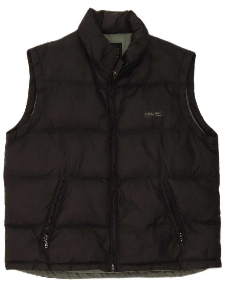 Gas Herren Wattierte Weste UK 40 Large Schwarz Polyamid