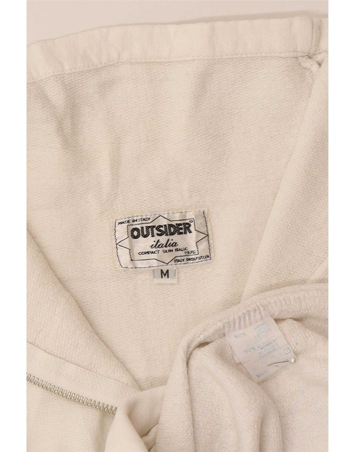 Outsider Herren-Sweatshirt mit grafischem Reißverschluss, mittlerer weißer Baumwolle