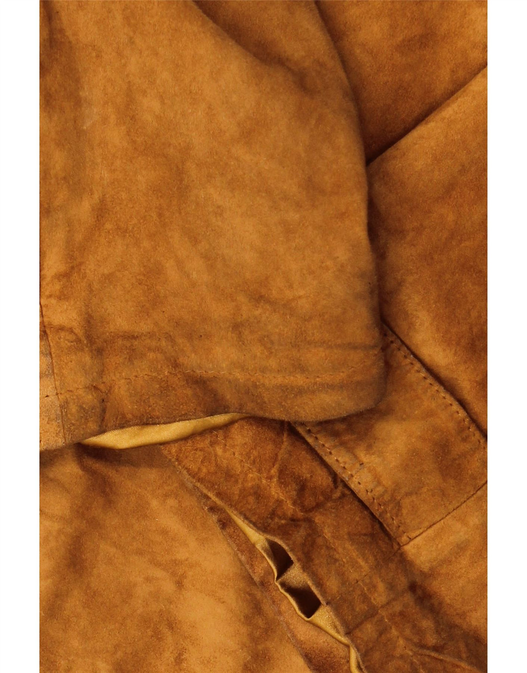 VINTAGE Herren-Übergröße-Wildlederjacke IT 48 Mittelbraunes Leder