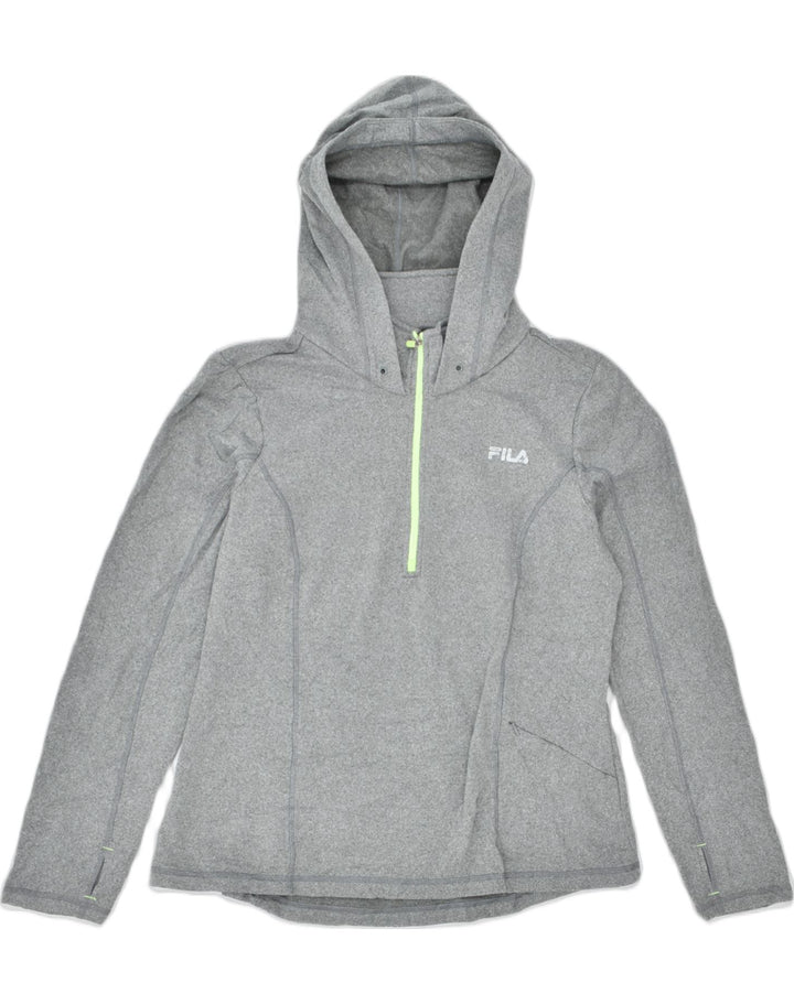 FILA Womens Hoodie Jumper UK 18 XL Grey Polyester | Vintage | Thrift | Second-Hand | Used Clothing | Messina Hembry 
