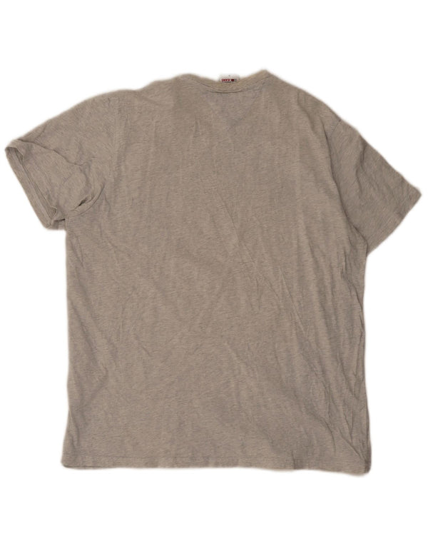 Tommy Hilfiger Herren-T-Shirt mit Grafik, XL, graue Baumwolle