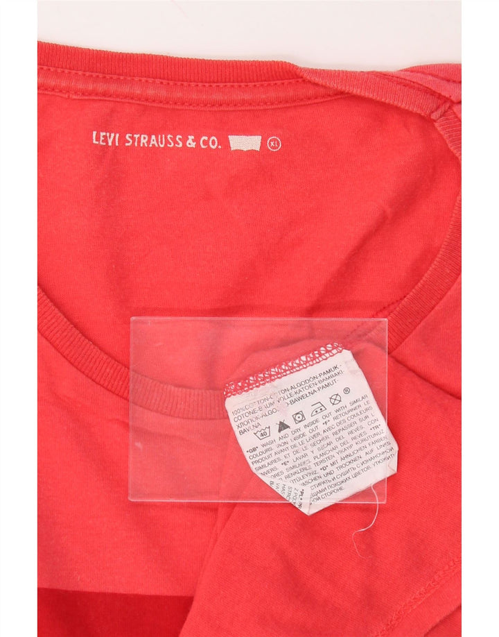 LEVI'S Mens Graphic T-Shirt Top XL Red Cotton Vintage Levi's and Second-Hand Levi's from Messina Hembry 