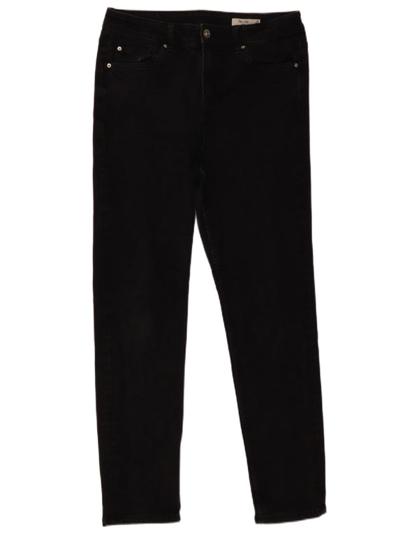 Marks & Spencer Damen The Lily Slim Jeans UK 14 Large W34 L29 Schwarze Baumwolle