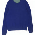 Ted Baker Herren-Pullover mit U-Boot-Ausschnitt, groß, aus blauer Baumwolle