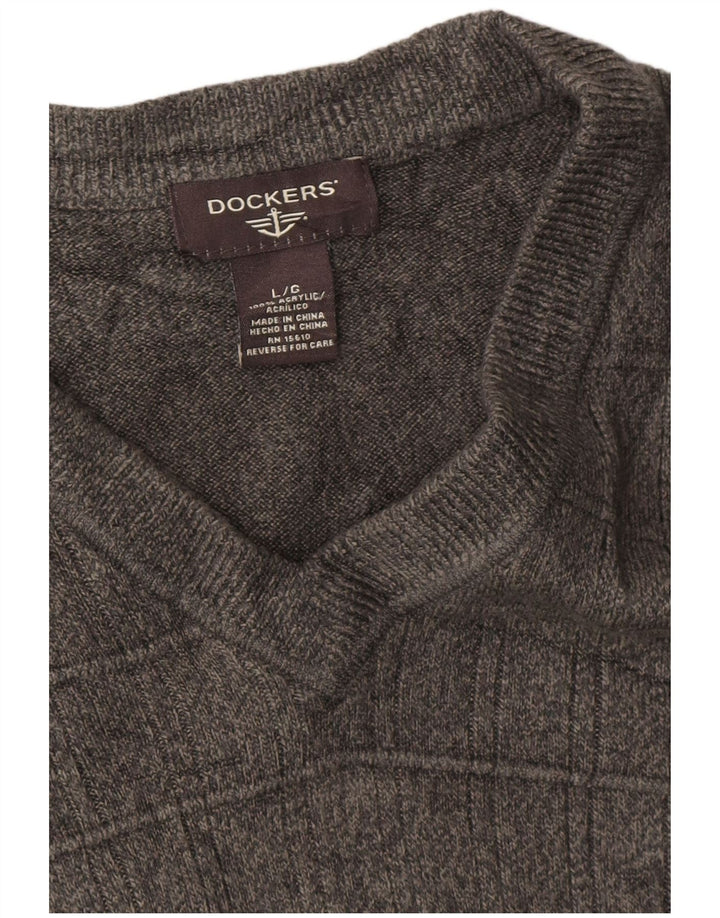 Dockers Herren-Tanktop, groß, grau geflecktes Acryl