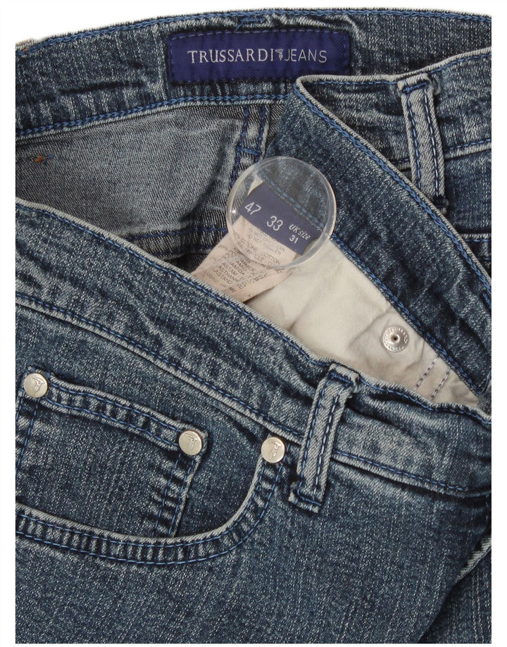 Trussardi Damen Straight Jeans W31 L29 Blaue Baumwolle