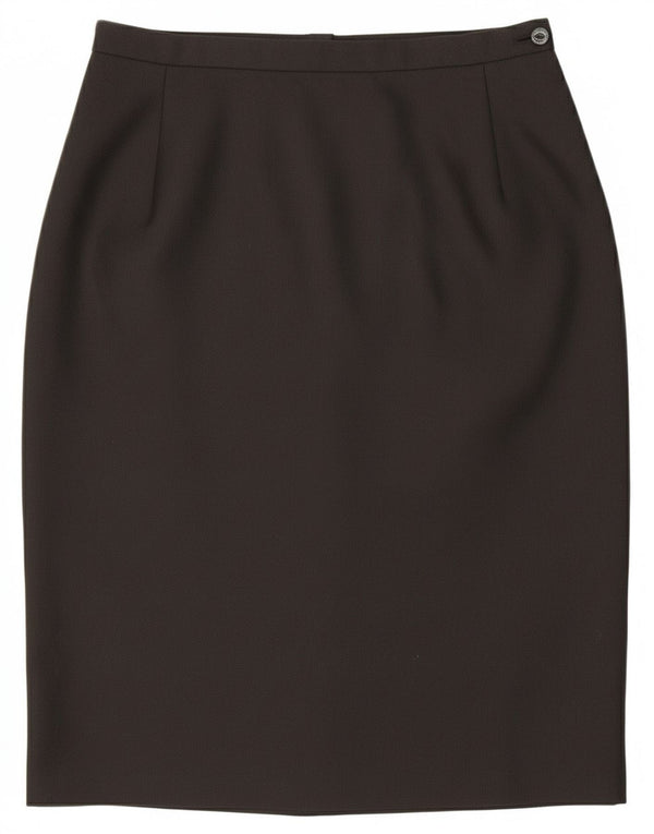 Vintage Damen Bleistiftrock UK 14 Medium W28 Schwarz Polyester