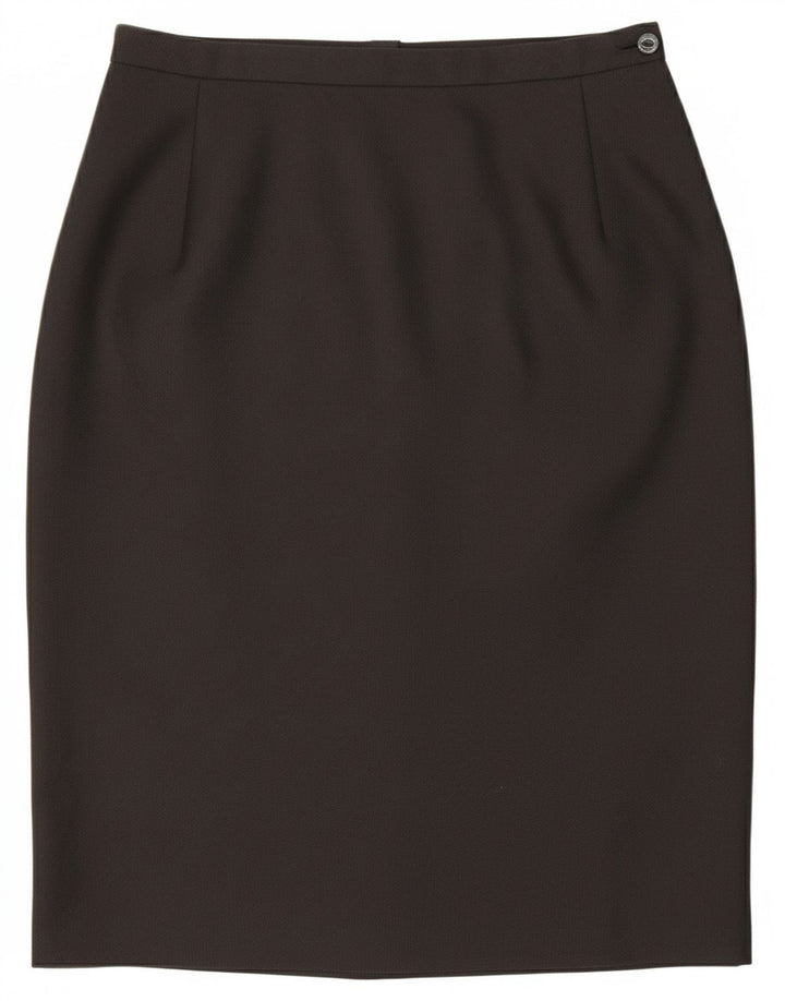 Vintage Damen Bleistiftrock UK 14 Medium W28 Schwarz Polyester