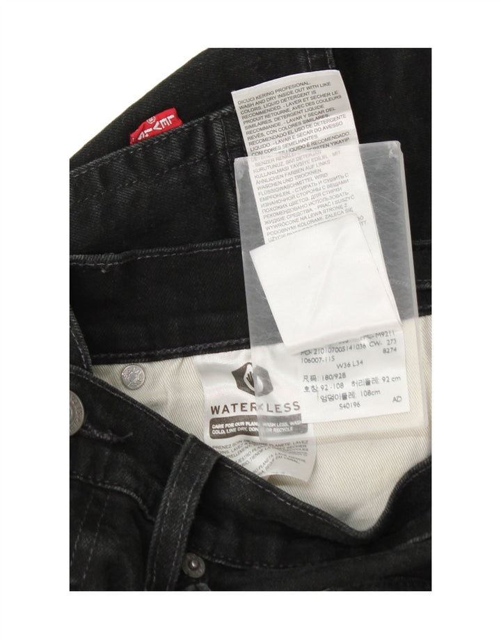 Levi's Herren 514 Straight Jeans W36 L34 Schwarze Baumwolle