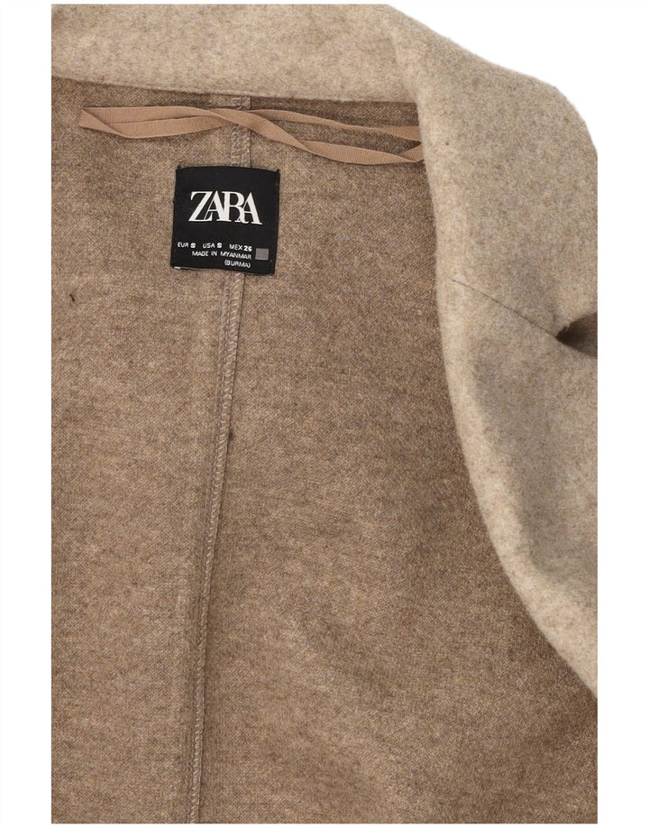 Offener, übergroßer Blazer für Damen von Zara, Gr. 10, Größe S, Beige