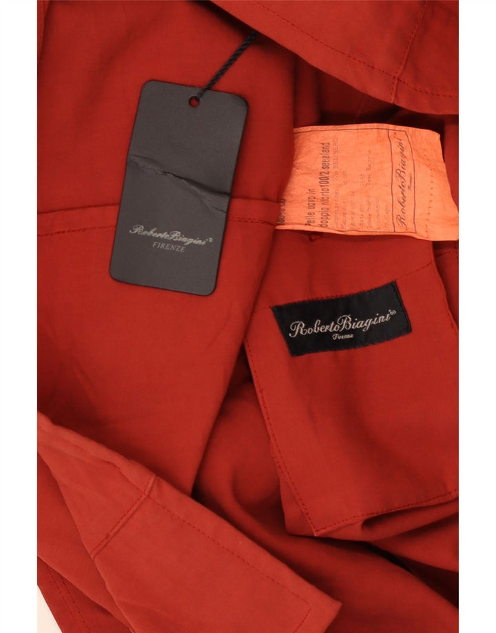 Roberto Biagini Herren Utility Jacke IT 54 2XL Rote Baumwolle