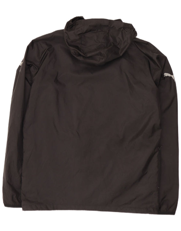 Puma Herren-Regenjacke mit Kapuze, UK 40, großes schwarzes Nylon