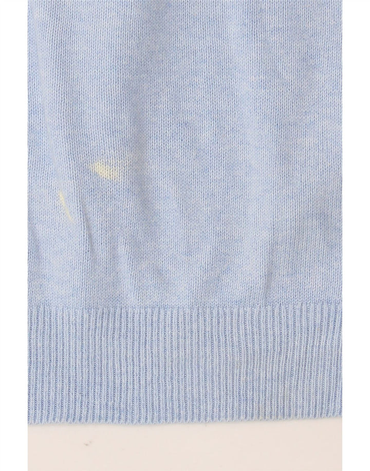 Marks & Spencer Herren-Pullover mit V-Ausschnitt, groß, aus blauer Baumwolle