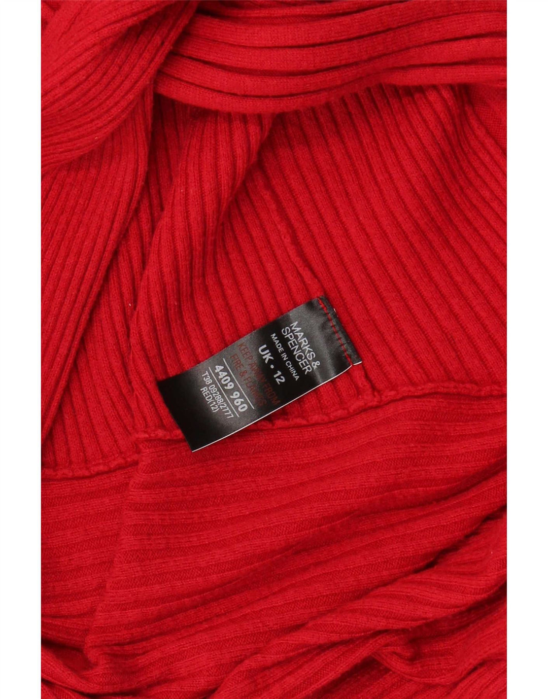Marks & Spencer Offener Damen-Cardigan-Pullover UK 12 Mittelrotes Polyamid