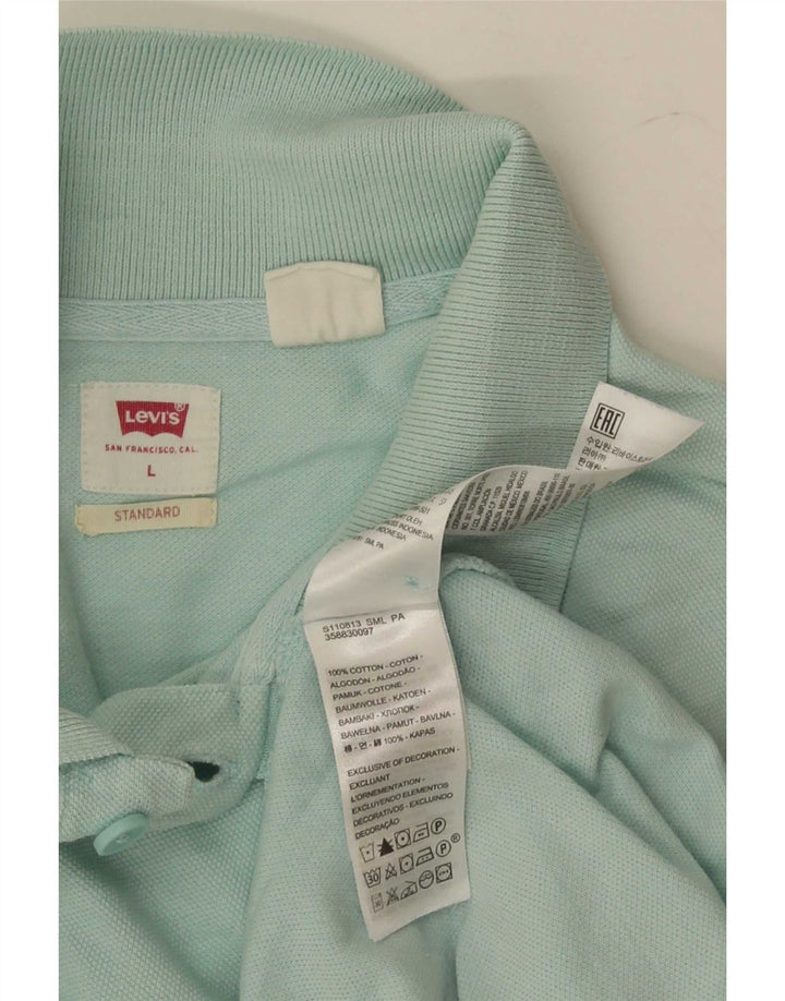 Levi's Herren Standard-Poloshirt, große türkisfarbene Baumwolle